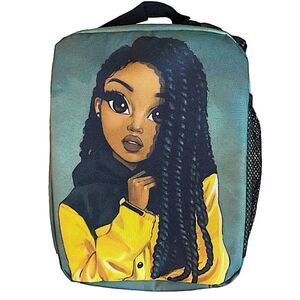 Lunch Bag Cooler Insulted Meal Tote African American Girl New Picnic School Work